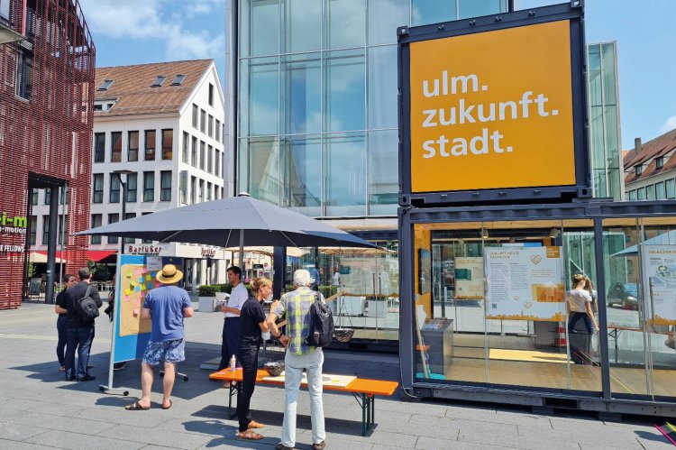 Info-Container zur Smart City Ulm im Sommer 2021, Foto: Stadt Ulm/ZDA