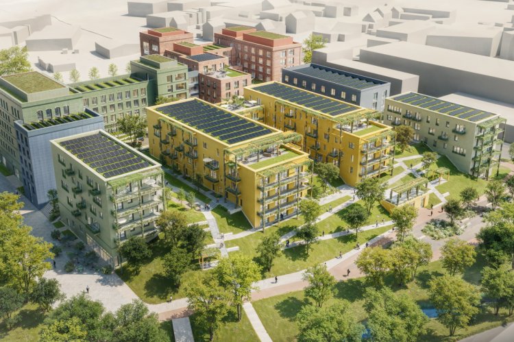 Ein Blick in die Zukunft. So wird das Blau.Quartier einmal aussehen. © BLAUTAL Grundstück GmbH S.à.r.l. I Maas & Partner Architekten mbB I Loomn