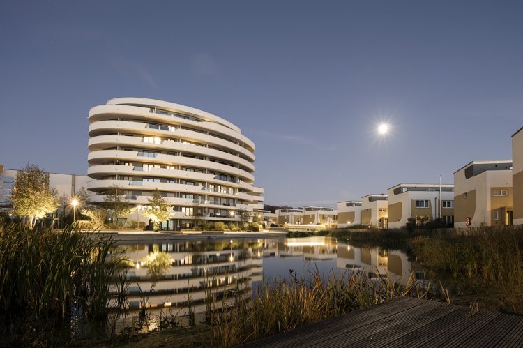 Wie vom anderen Stern. Die neue Siedlung Arkadien in Dornstadt. Foto: Firma Strenger