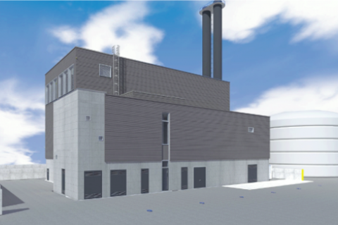 So soll das neue Blockheizkraftwerk in der Ulmer Weststadt aussehen (Grafik: FUG)